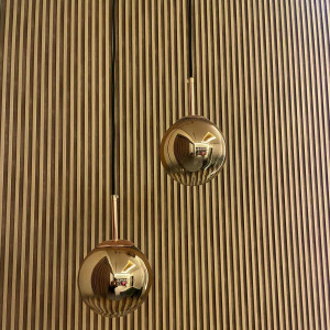 Lampa wisząca Palla złota 1xE14