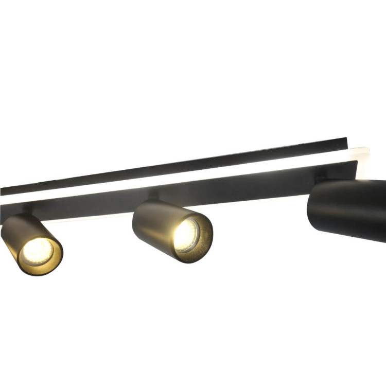 Zestaw reflektorów plafon Parma czarny 4xGU10 plus LED - 6375