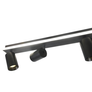 Zestaw reflektorów plafon Parma czarny 4xGU10 plus LED