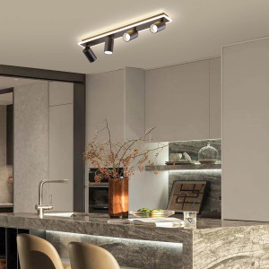 Zestaw reflektorów plafon Parma czarny 4xGU10 plus LED