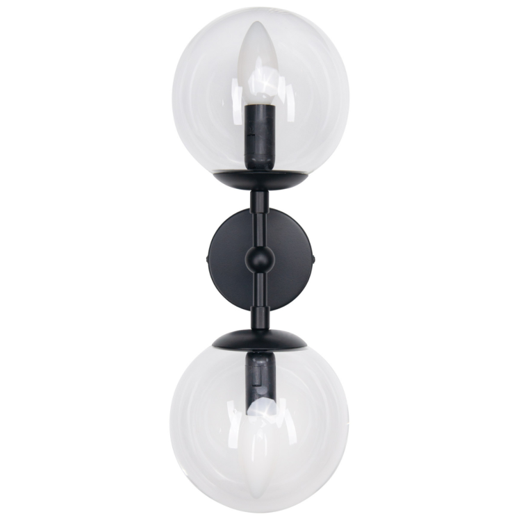 Kinkiet Dorado czarno-transparentny 2xE14 - 6647