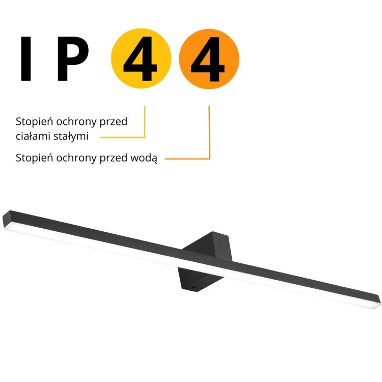 Kinkiet Nevada 90 cm czarny IP44 LED 4000K - 6867