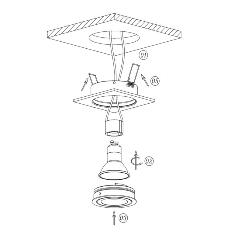 Oczko podtynkowe Lagos czarne IP65 1xGU10 - 6967