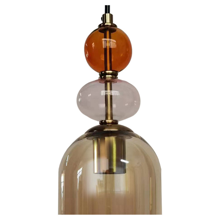 Lampa wisząca Tropea bursztynowa 1xE27 - 6986