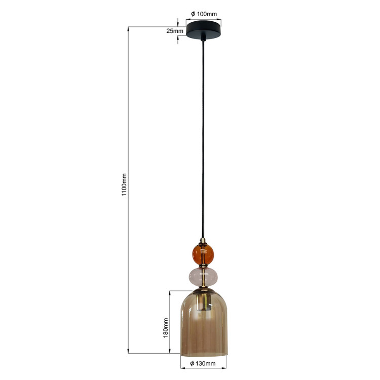 Lampa wisząca Tropea bursztynowa 1xE27 - 6987