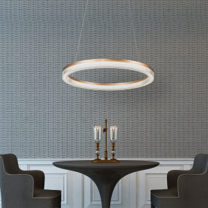 Lampa wisząca Midway Cristal Triangle złoto - transparentna LED CCT