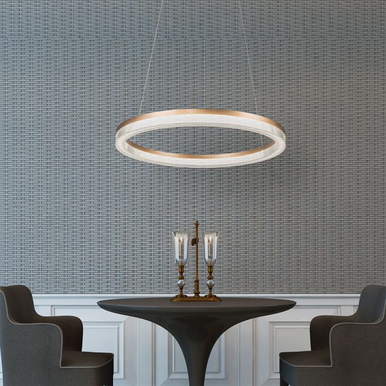 Lampa wisząca Midway Cristal Triangle złoto - transparentna LED CCT - 7006