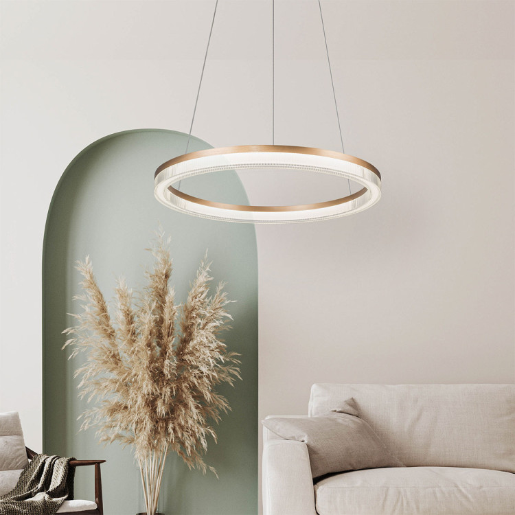 Lampa wisząca Midway Cristal Triangle złoto - transparentna LED CCT - 7007