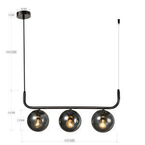 Lampa wisząca Alisa grafitowa 3xE14