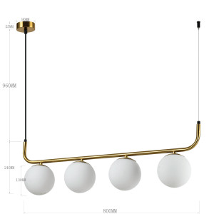 Lampa wisząca Alisa złota 4xE14