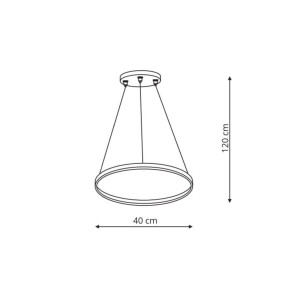 Lampa wisząca Ring 40 cm czarna LED CCT