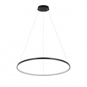 Lampa wisząca Ring 66 cm czarna LED CCT