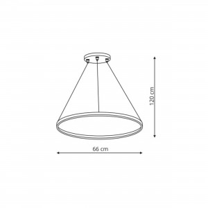 Lampa wisząca Ring 66 cm czarna LED CCT