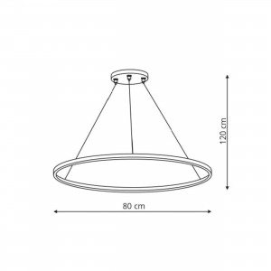 Lampa wisząca Ring 80 cm czarna LED CCT