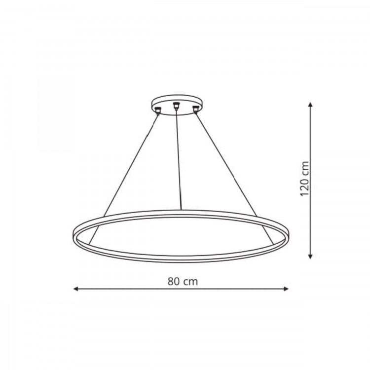 Lampa wisząca Ring 80 cm czarna LED CCT - 7122