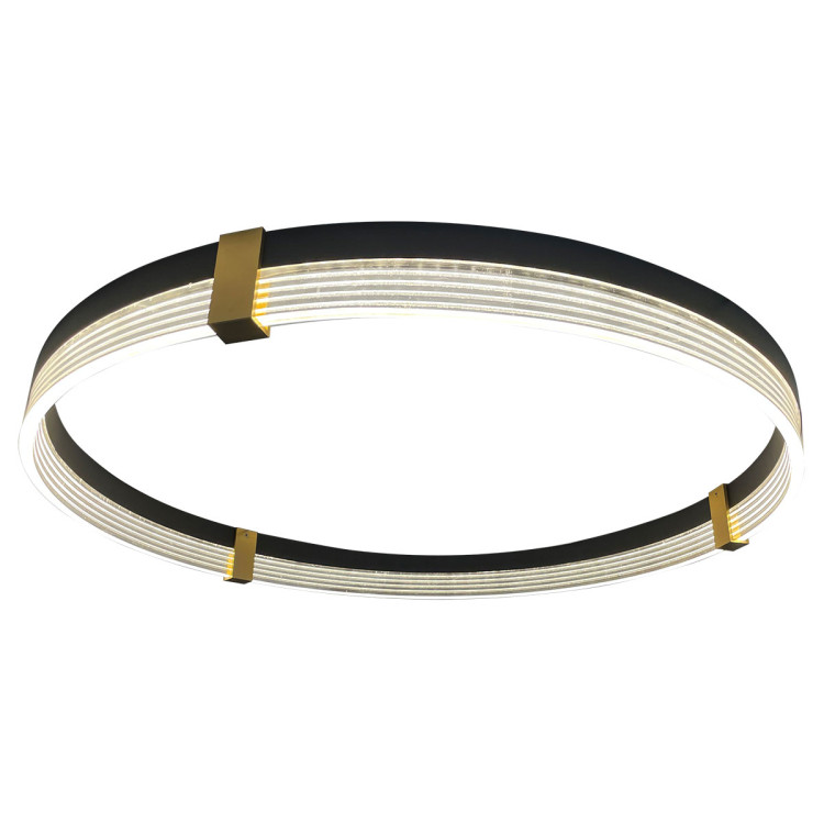 Lampa wisząca Plum Triangle 80 cm czarno-transparentna LED CCT - 7279