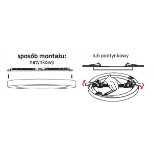 Plafon York czarny 2w1 LED 4000K