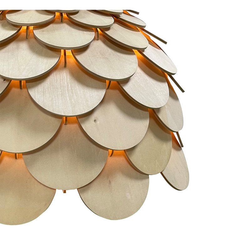 Lampa wiszaca Burgo mała drewniana 1xE27 - 7401