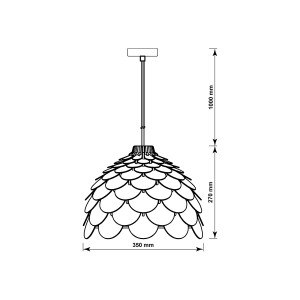 Lampa wiszaca Burgo mała drewniana 1xE27