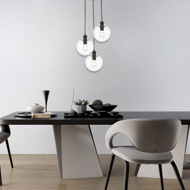 Lampa wisząca Puerto czarna 3xE27