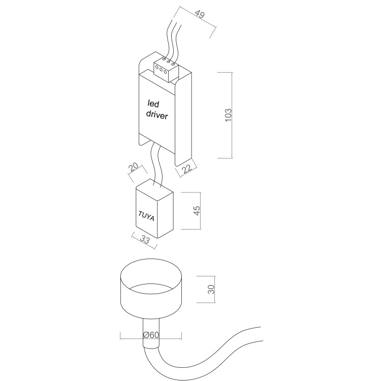 Lampa wisząca Rope Light 3 m biała Tuya Smart LED CCT - 7547