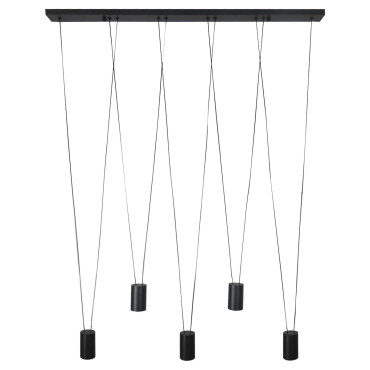 Lampa wisząca Toledo czarna 5xGU10