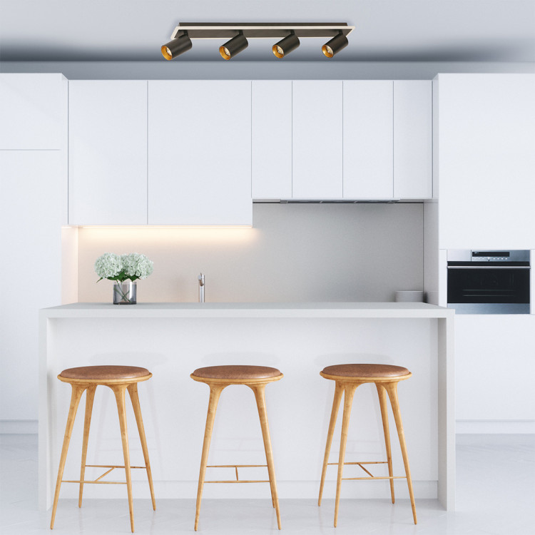 Zestaw reflektorów plafon Parma czarny 4xGU10 plus LED - 7597