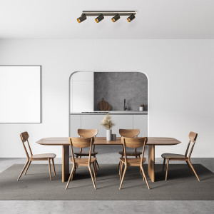 Zestaw reflektorów plafon Parma czarny 4xGU10 plus LED