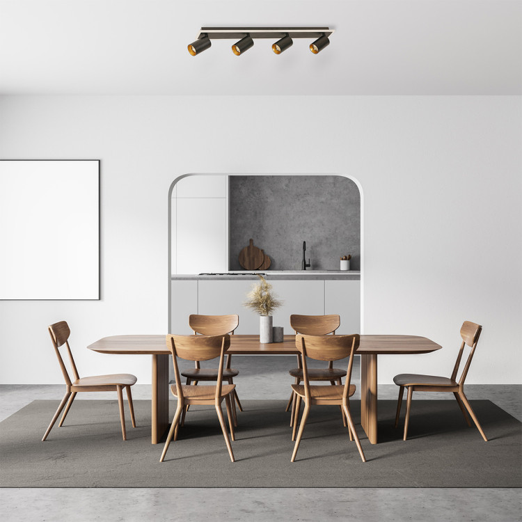 Zestaw reflektorów plafon Parma czarny 4xGU10 plus LED - 7599