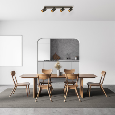 Zestaw reflektorów plafon Parma czarny 4xGU10 plus LED