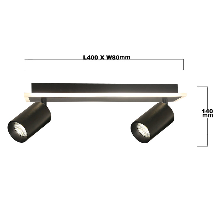 Spot Parma 2 czarny 2xGU10 LED CCT - 7616