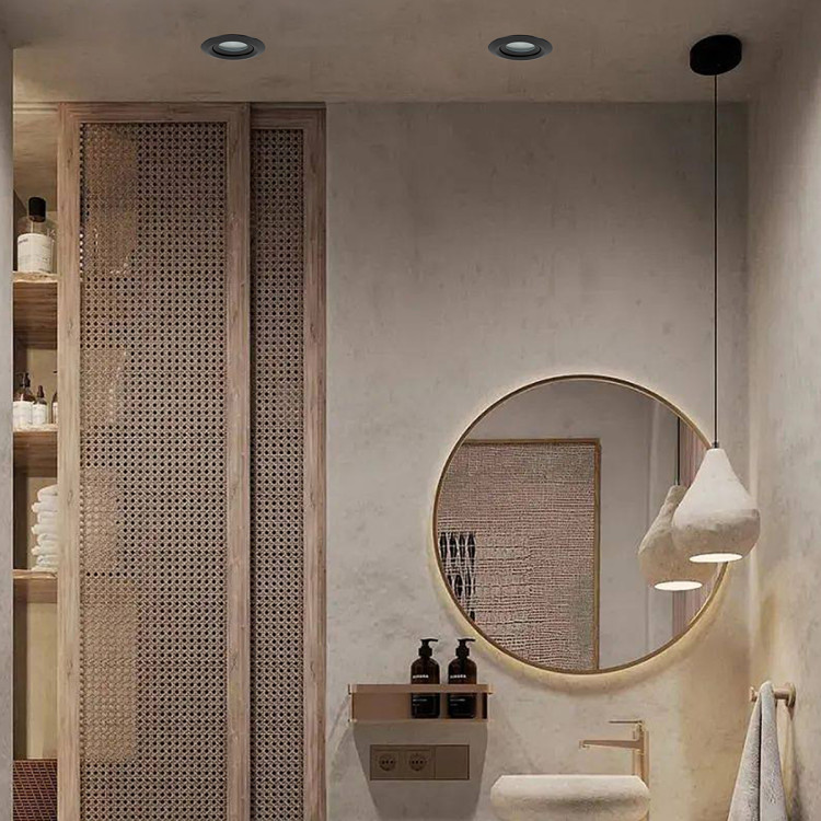 Ruchome oczko podtynkowe Lagos czarne IP65 1xGU10 - 7716