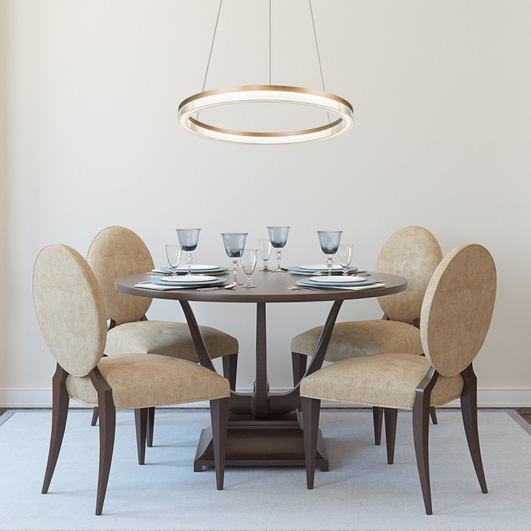 Lampa wisząca Midway Cristal Triangle złoto - transparentna LED CCT - 7727