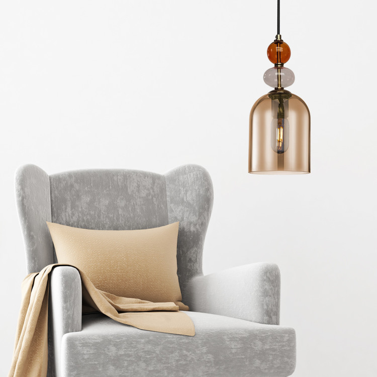 Lampa wisząca Tropea bursztynowa 1xE27 - 7783