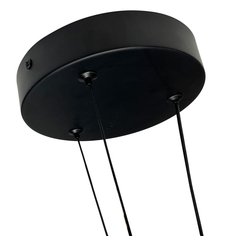 Lampa wisząca Plum Triangle 60 cm czarno-transparentna LED CCT - 7826