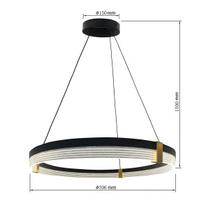 Lampa wisząca Plum Triangle 60 cm czarno-transparentna LED CCT