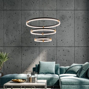 Lampa wisząca Plum 80 cm 60 cm 40 cm czarno-transparentna LED CCT