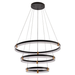 Lampa wisząca Plum 80 cm 60 cm 40 cm czarno-transparentna LED CCT