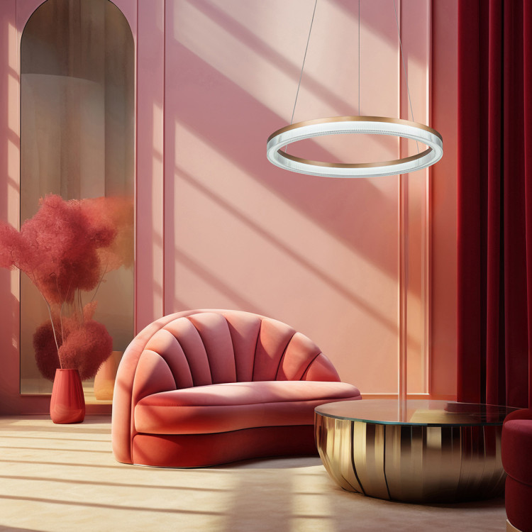 Lampa wisząca Midway Cristal Triangle złoto - transparentna LED CCT - 8034