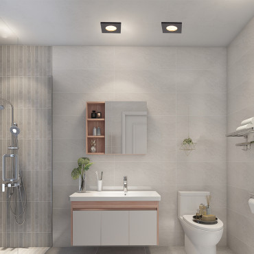 Oczko podtynkowe kwadratowe Lagos czarne IP65 1xGU10