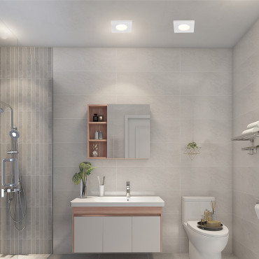 Oczko podtynkowe kwadratowe Lagos białe IP65 1xGU10