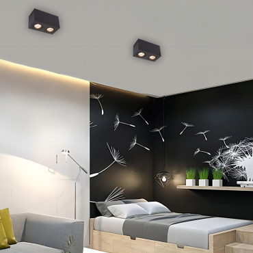 Oprawa natynkowa Lyon czarna 2xGU10