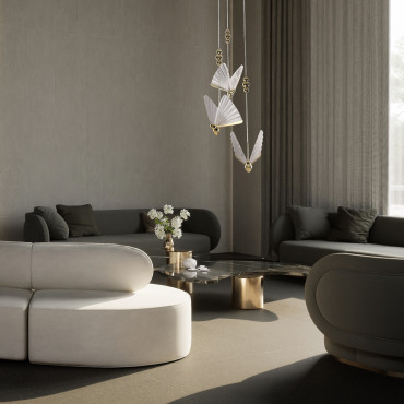 Lampa wisząca Mariposa 3 złota LED CCT