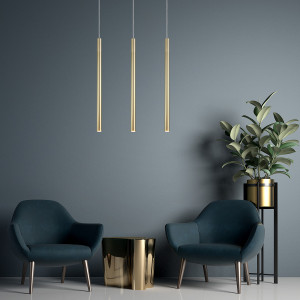 Lampa wisząca Lungo 3 linia złota 3xG9