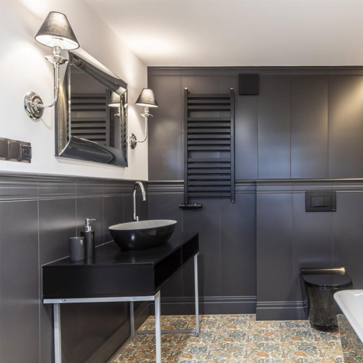 Kinkiet Glamour srebrno - czarny 1xE14 - 8332