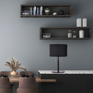 Lampa stołowa Fogo czarna 2xE27