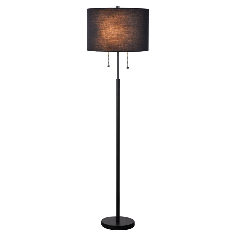 Lampa podłogowa Fogo czarna 2xE27 - 8476