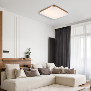 Plafon kwadratowy Babilon 33 cm złoty LED 4000K