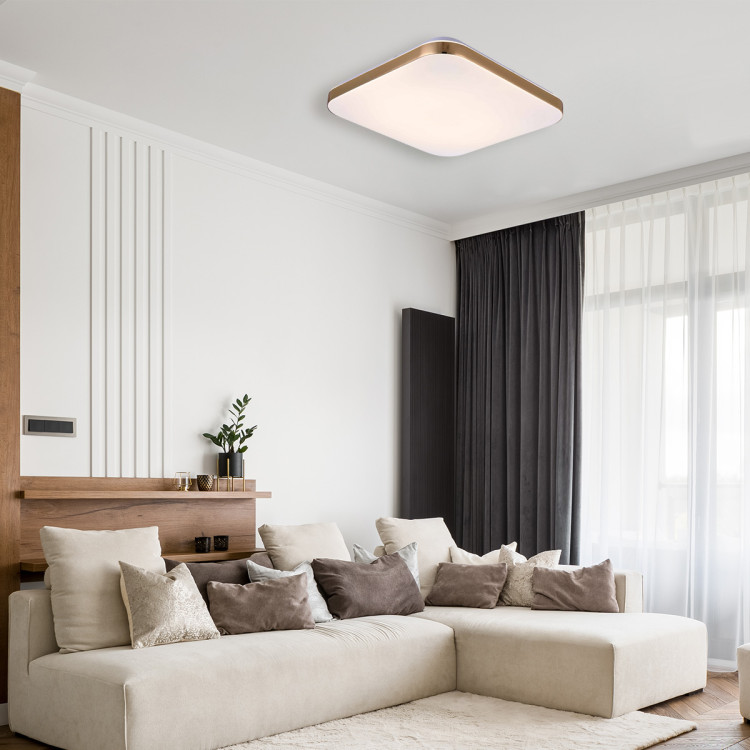 Plafon kwadratowy Babilon 33 cm złoty LED 4000K - 8533