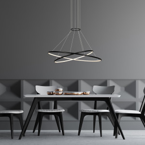 Lampa wisząca Halifax czarna LED 4000K